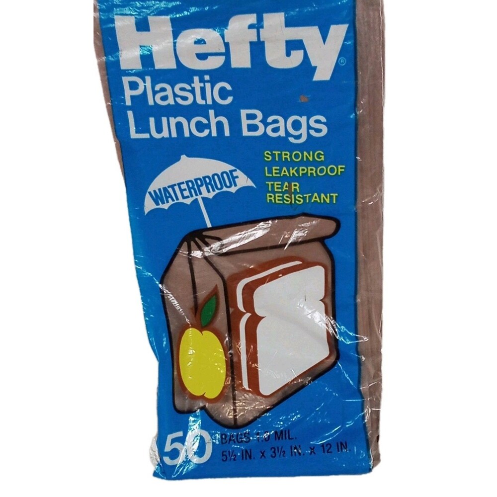 Hefty Plastic Brown Lunch Bags 50 Count New But Open Bag